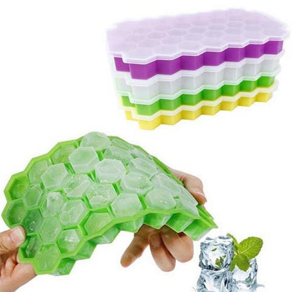 Honeycomb Ice Tray With Lid front view