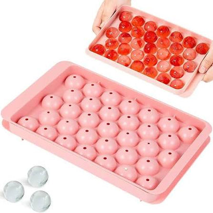 Round Ice Ball Tray with Lid – Crystal Clear Spheres for Premium Drinks & Cocktails